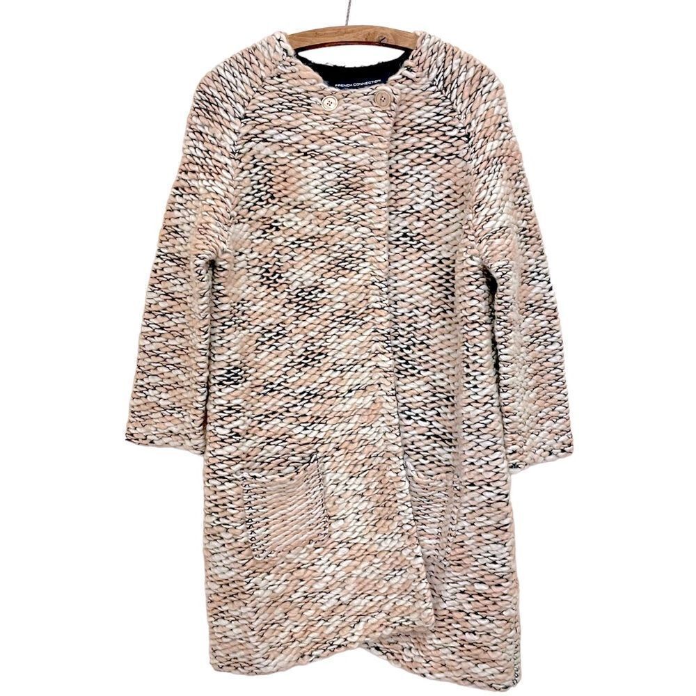 French Connection Oversized Chunky Knit Wool Sweater Coat - Picture 2 of 10